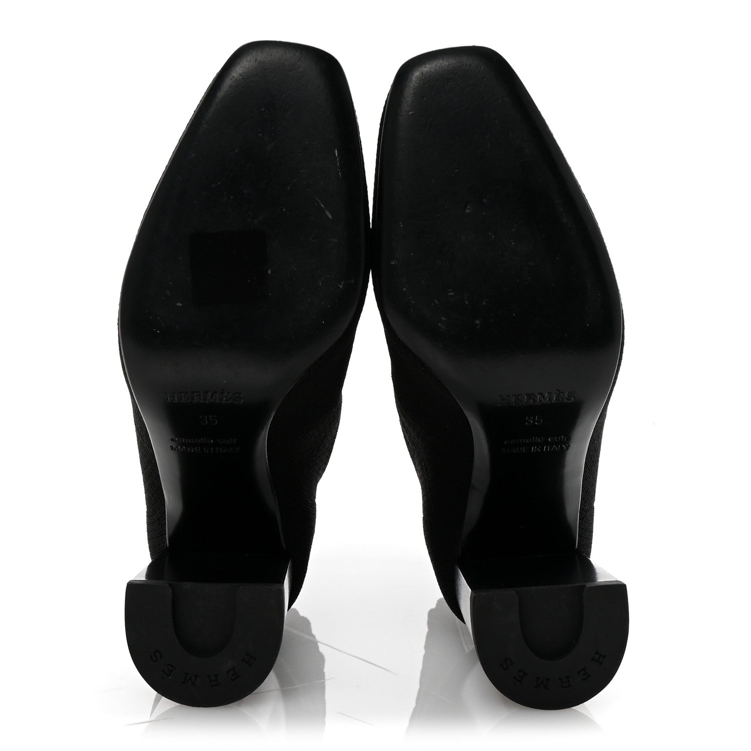 Hermes Knit Calfskin Volver 90 Ankle Boots 35 Black 6 of 9