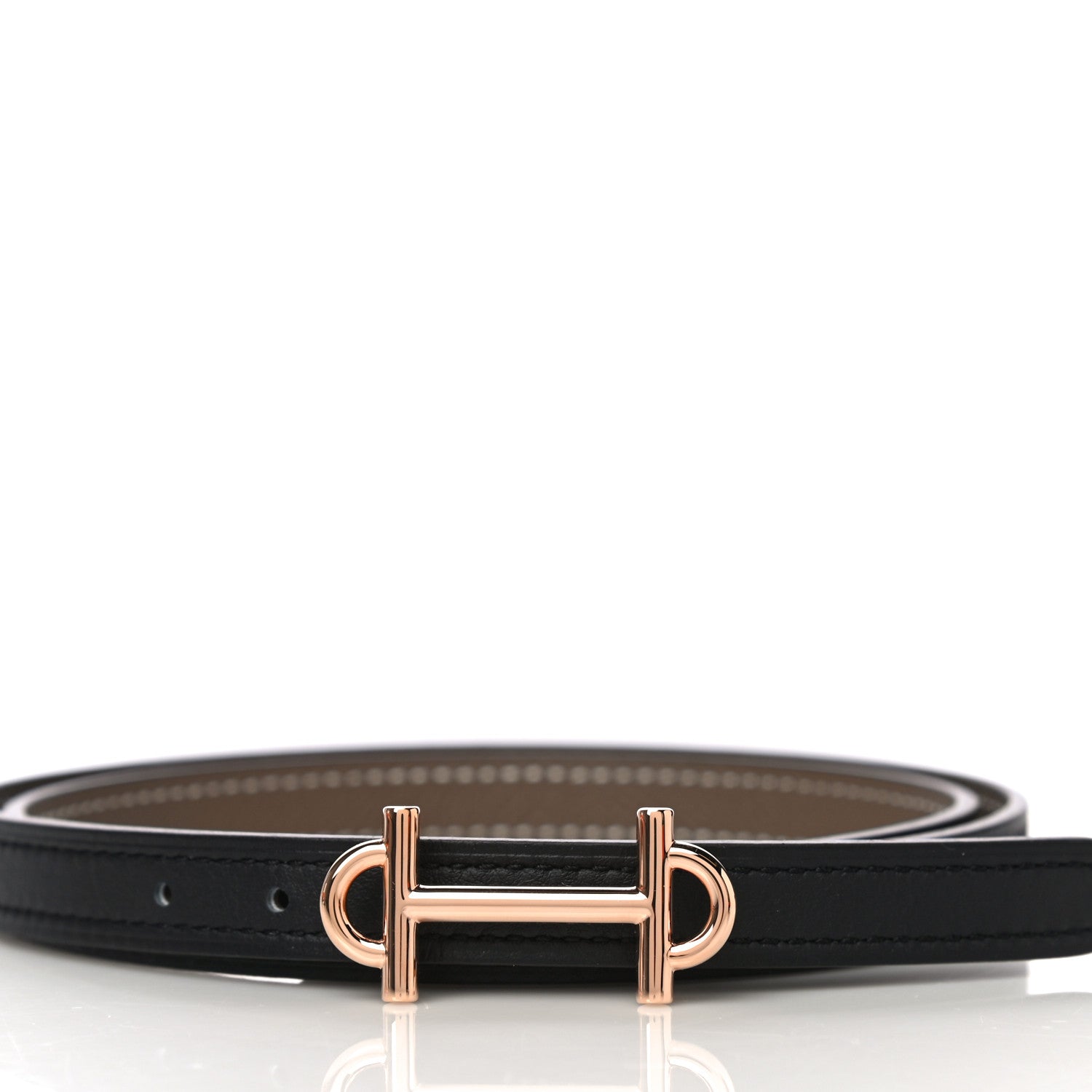 Hermes Swift Epsom 13mm Gamma Belt 70 Black Etoupe 2 of 8