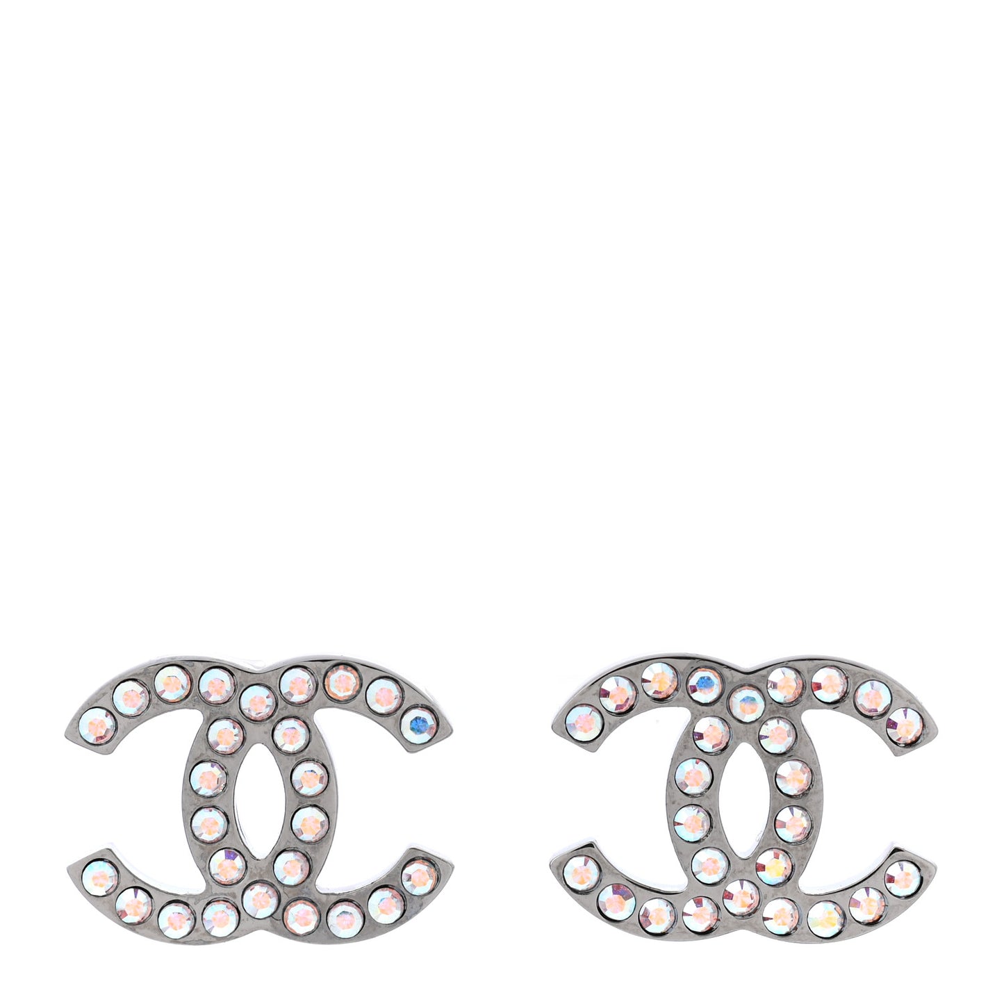 Iridescent Crystal CC Earrings Multicolor