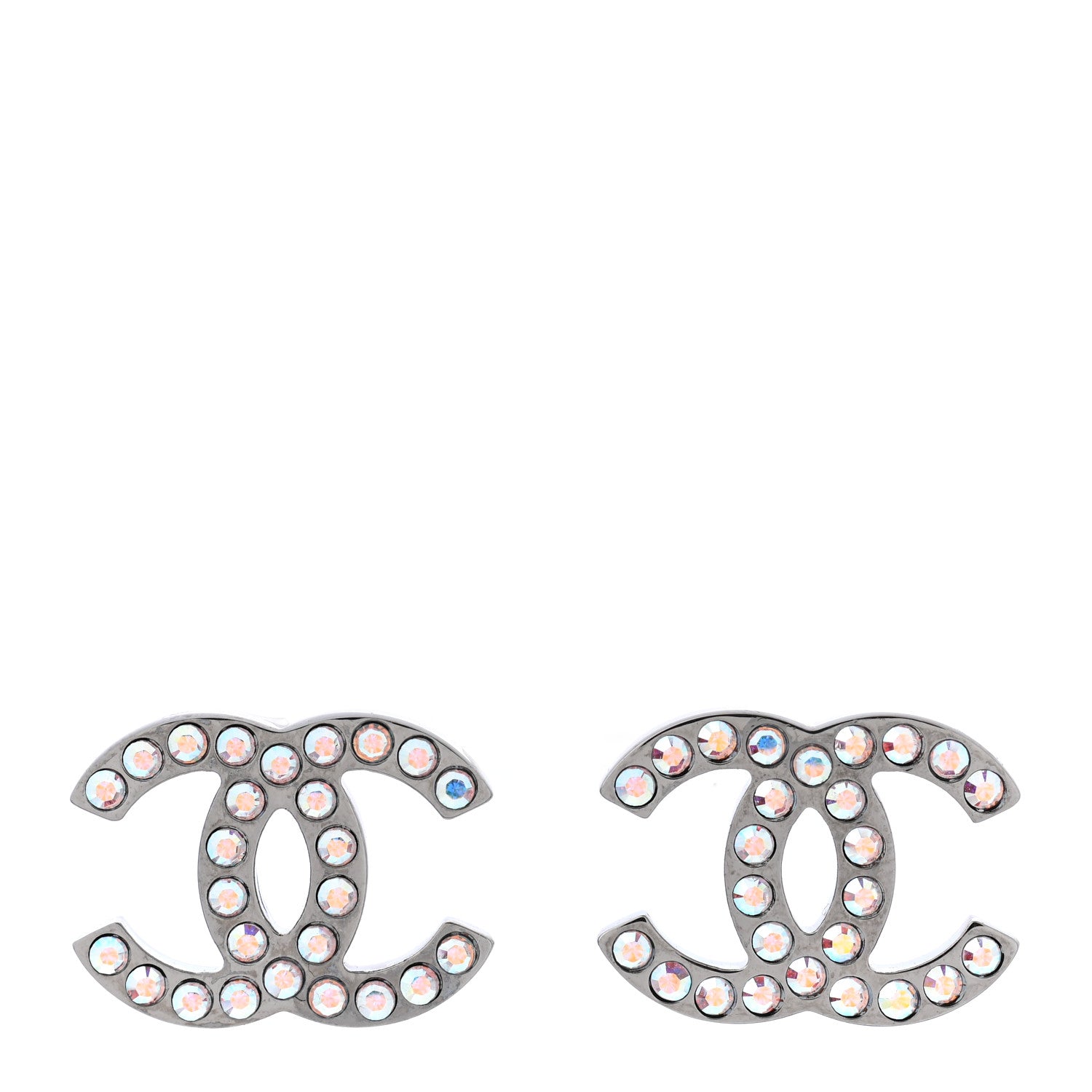 Chanel Iridescent Crystal CC Earrings Multicolor 1 of 4