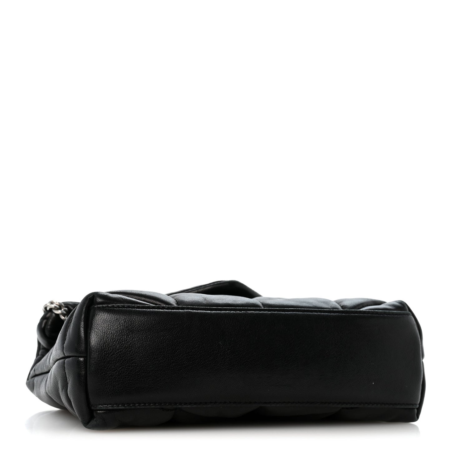 Lambskin Quilted Toy Loulou Puffer Monogram Chain Satchel Black