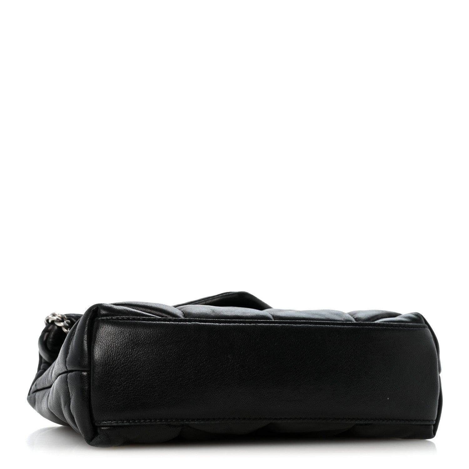 Saint Laurent Lambskin Quilted Toy Loulou Puffer Monogram Chain Satchel Black 3 of 13
