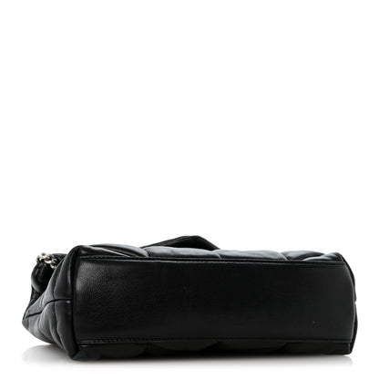 Saint Laurent Lambskin Quilted Toy Loulou Puffer Monogram Chain Satchel Black 3 of 13