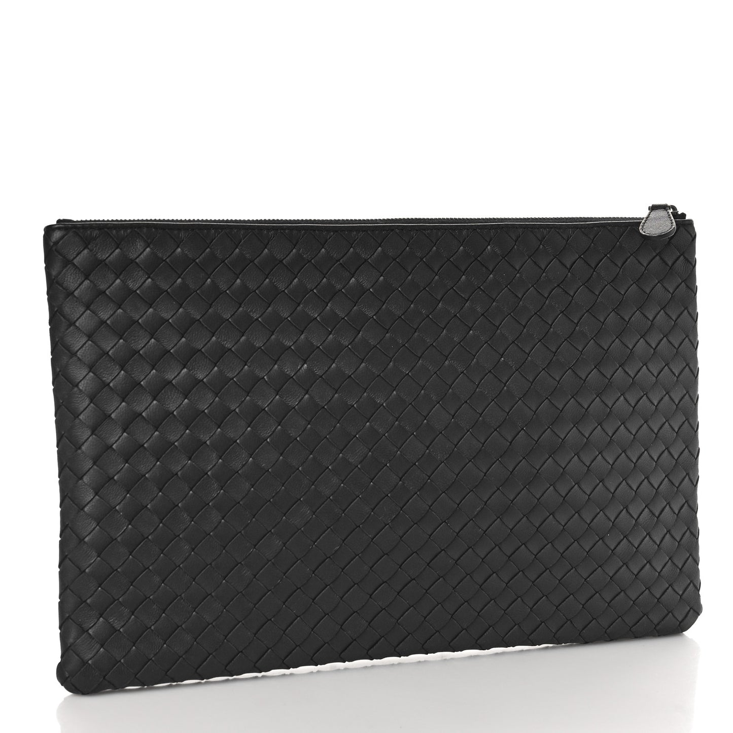 Nappa Intrecciato Medium Zip Pouch Black