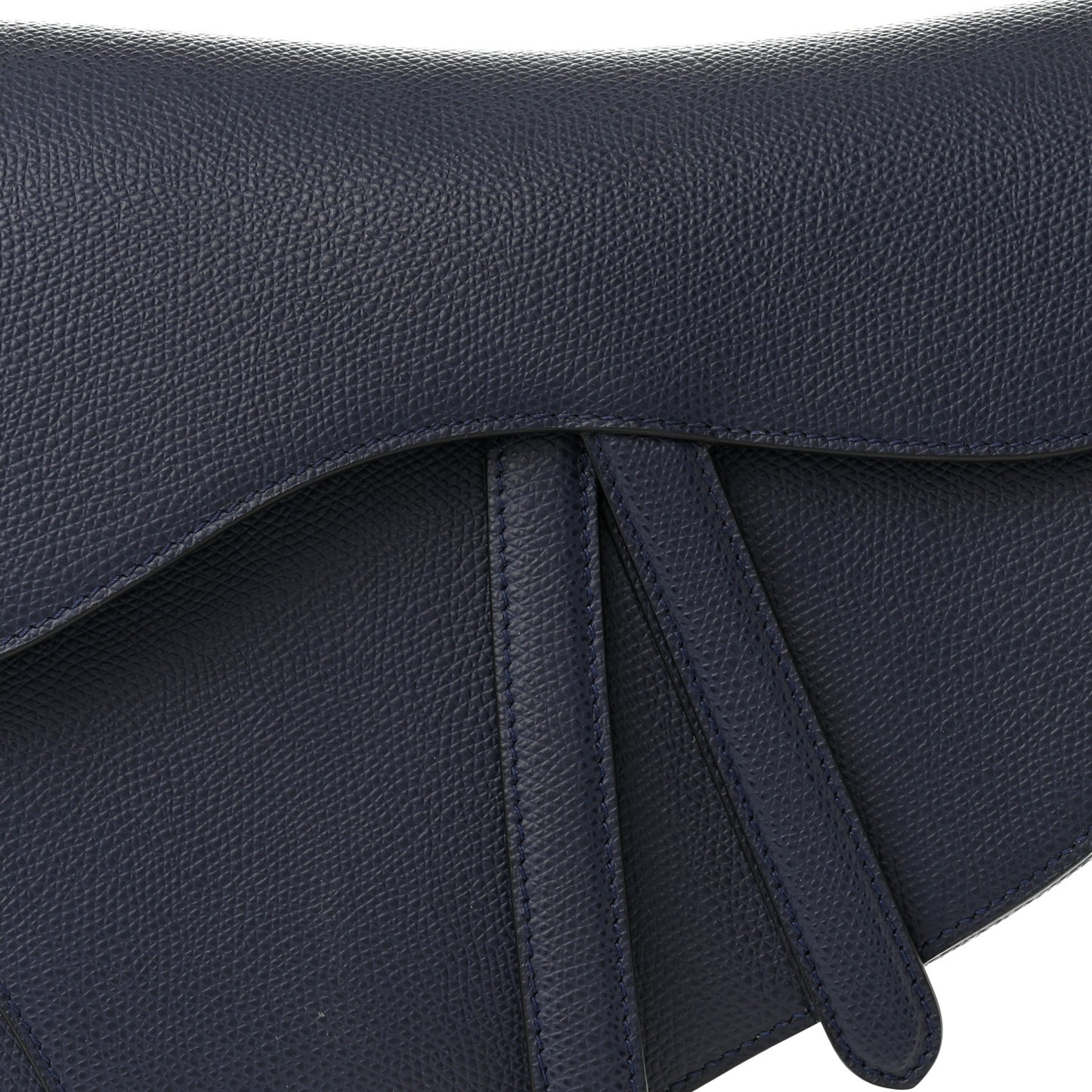 Grained Calfskin Saddle Bag Navy