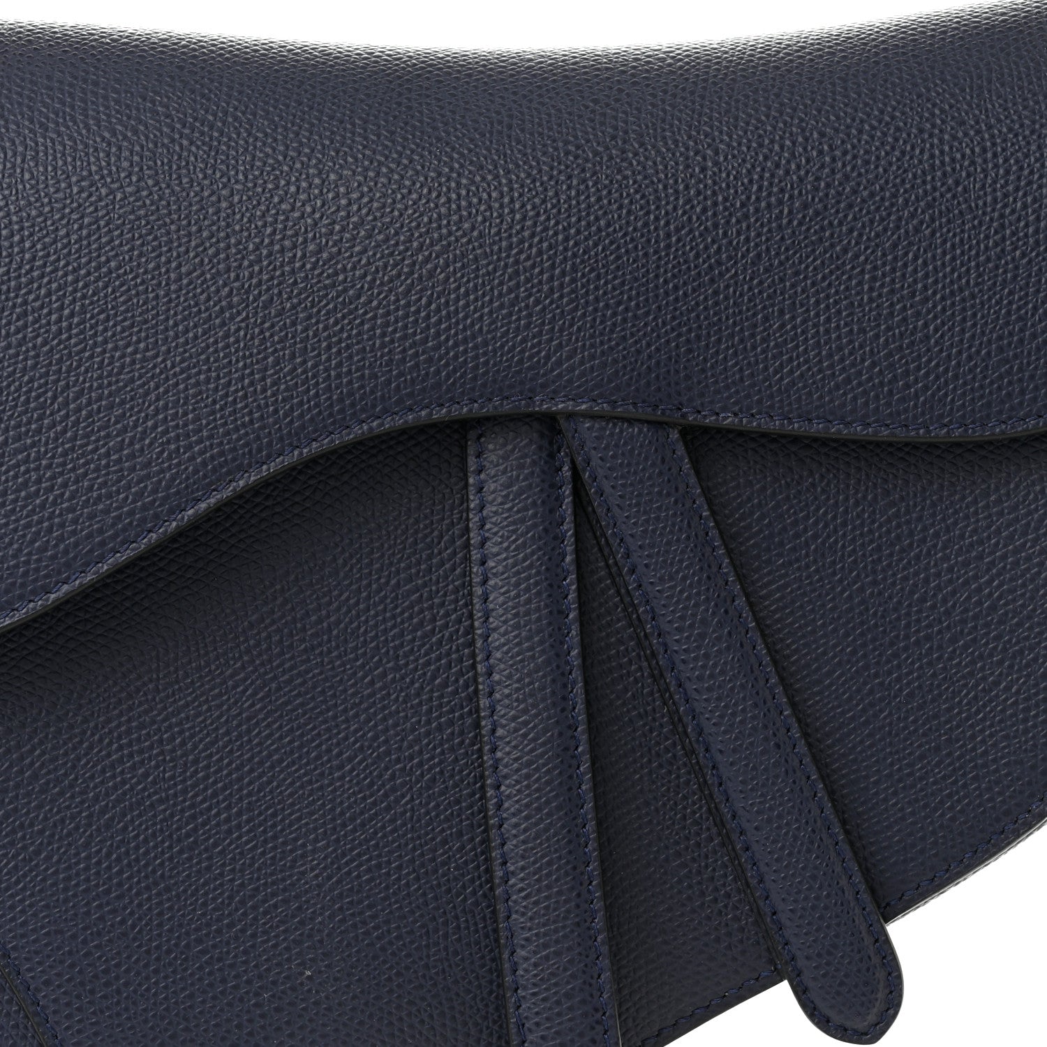 Christian Dior Grained Calfskin Saddle Bag Navy 8 of 10