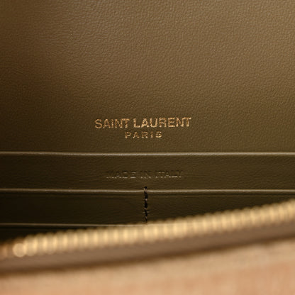 Saint Laurent Velvet Medium Classic Monogram Kate Tassel Satchel Olive 8 of 12