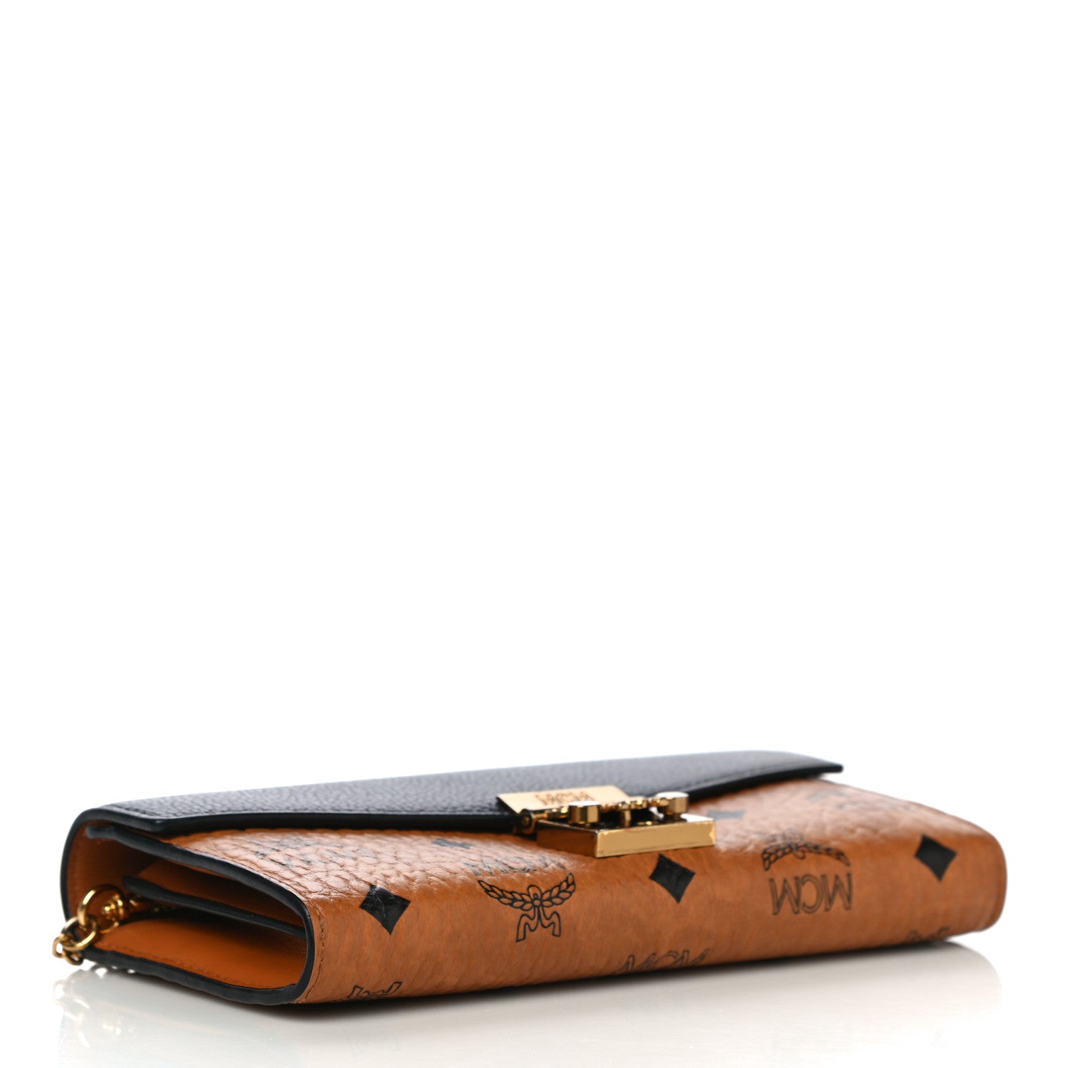 MCM Visetos Large Patricia Wallet On Chain Cognac Black 4 of 11