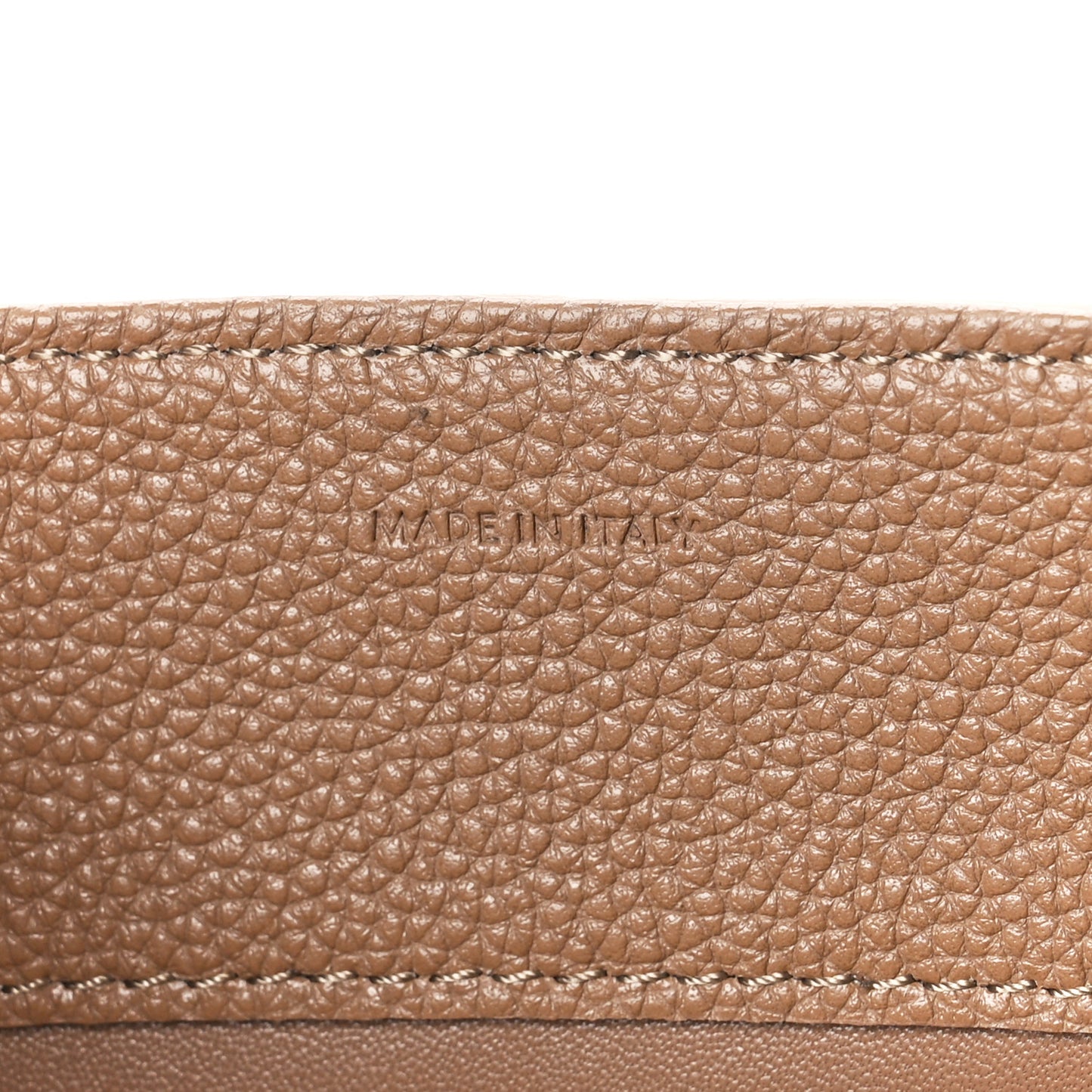 Grained Calfskin Small 16 Top Handle Bag Beige