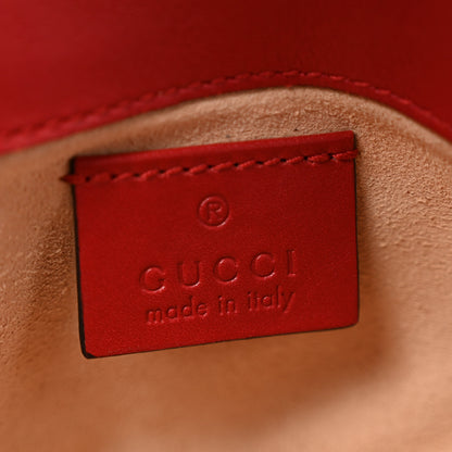 Gucci Calfskin Matelasse Super Mini GG Marmont Shoulder Bag Hibiscus Red 6 of 12