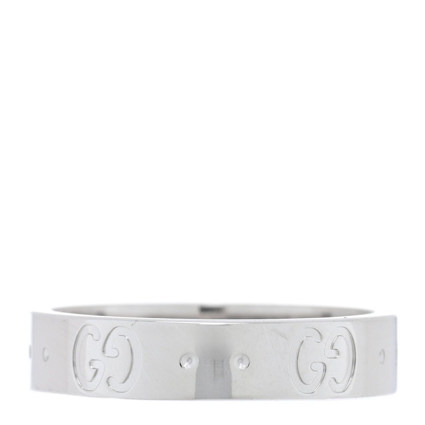 18K White Gold 4mm Icon Thin Band Ring 50 5.25