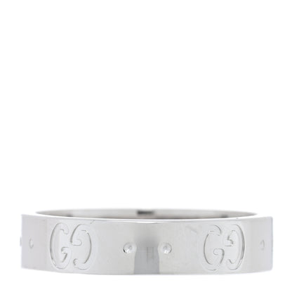 Gucci 18K White Gold 4mm Icon Thin Band Ring 50 5.25 3 of 4