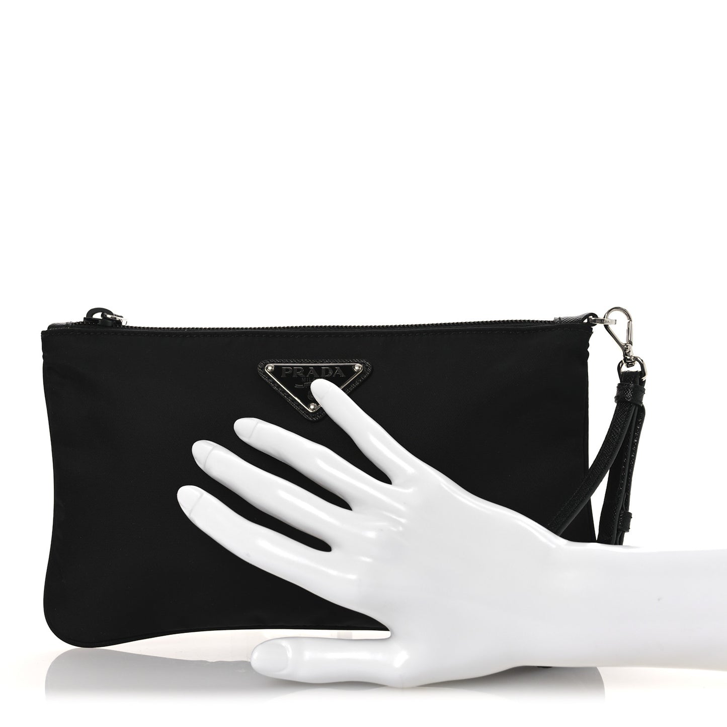 Tessuto Nylon Saffiano Wristlet Black