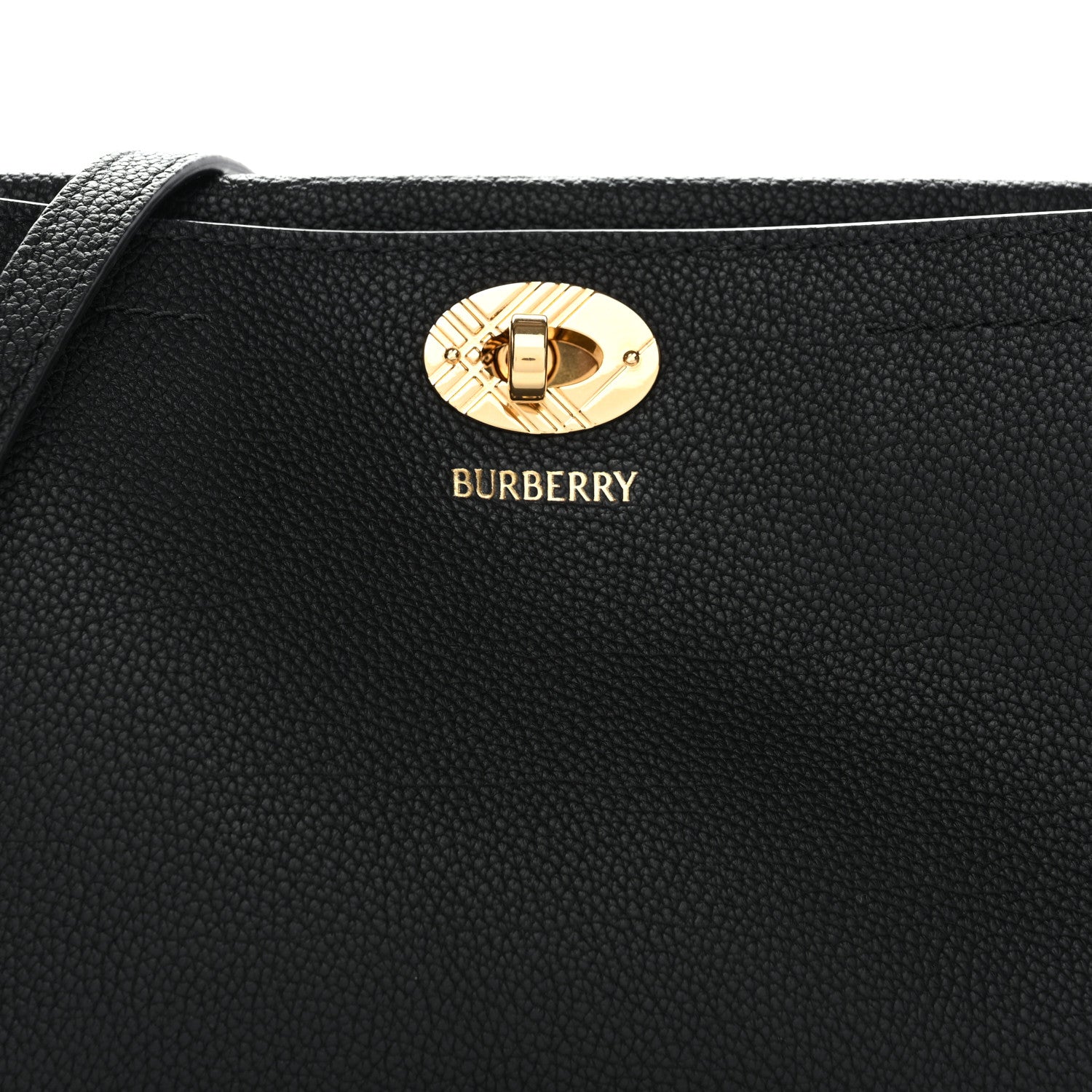 Burberry Grainy Calfskin Nova Check Small Cotswolds Pouch Black