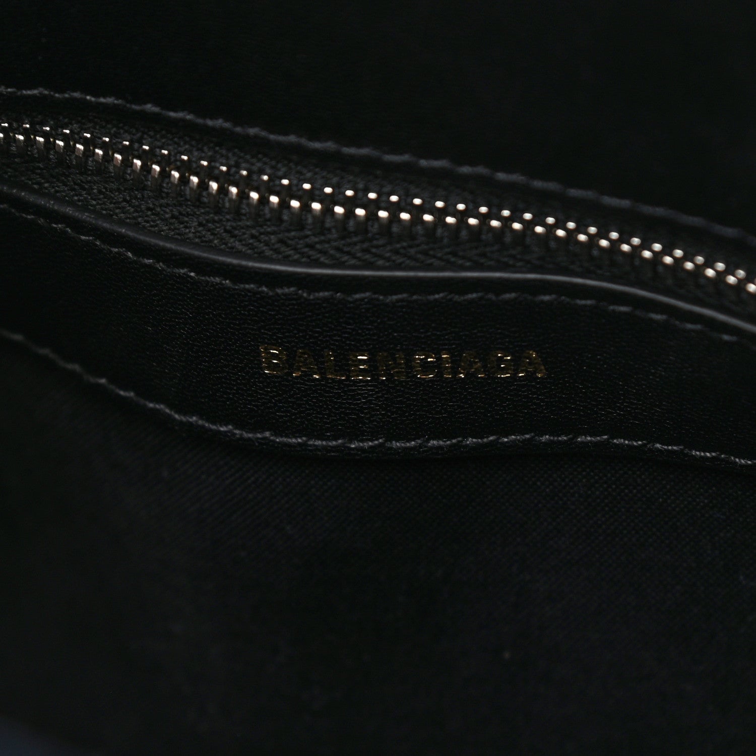Balenciaga Shiny Calfskin Logo Crocodile Embossed S Ville Top Handle Bag Navy White 6 of 10