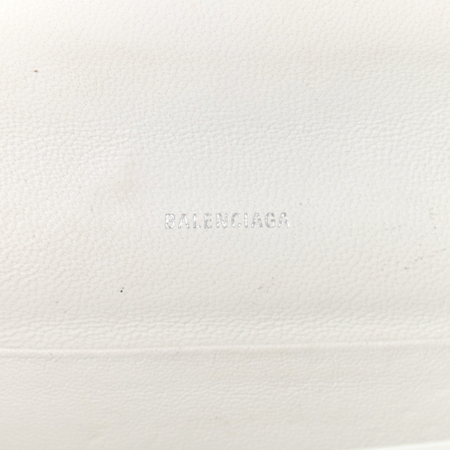 Grained Calfskin Logo Cash Phone Holder Wallet On Chain White Fluo Pink
