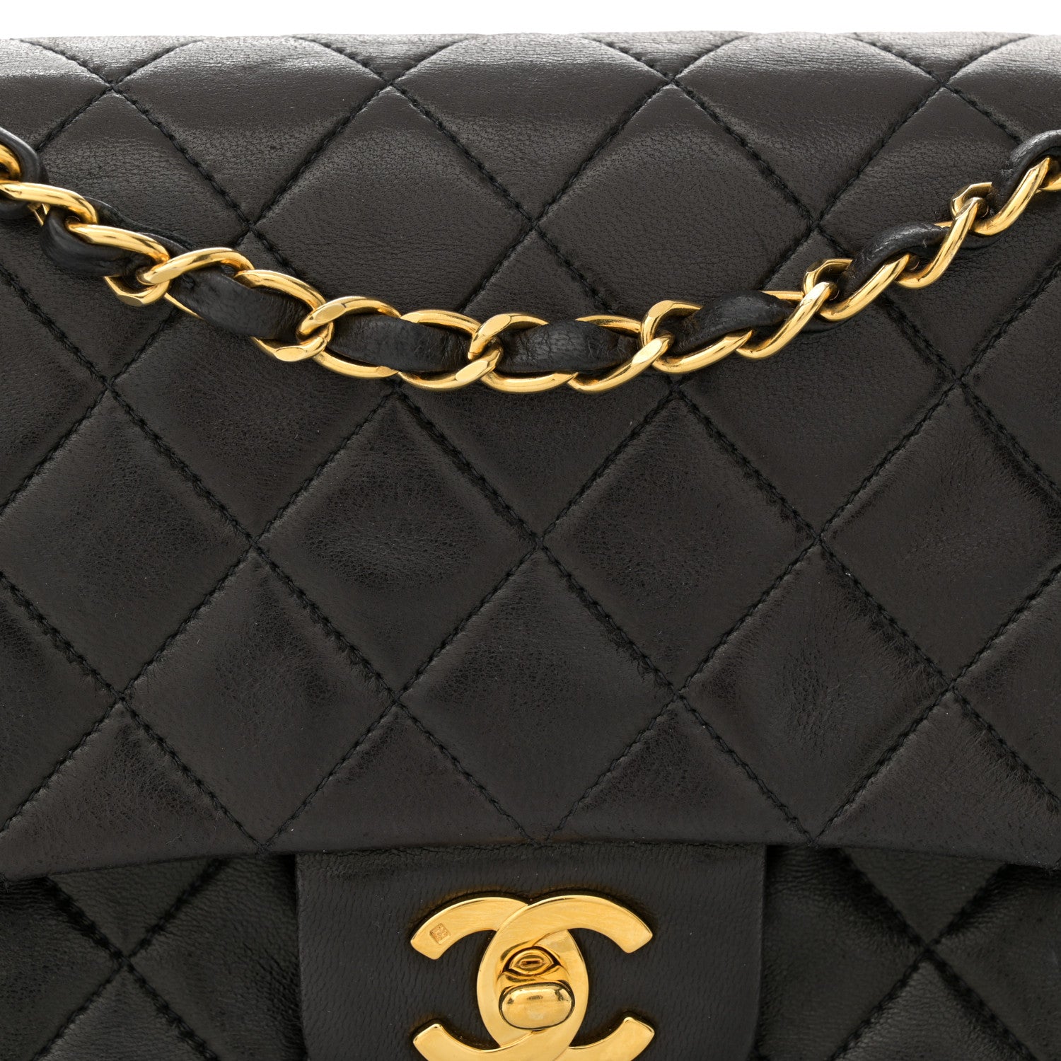 Chanel Lambskin Quilted Medium Double Flap Black 8 of 14