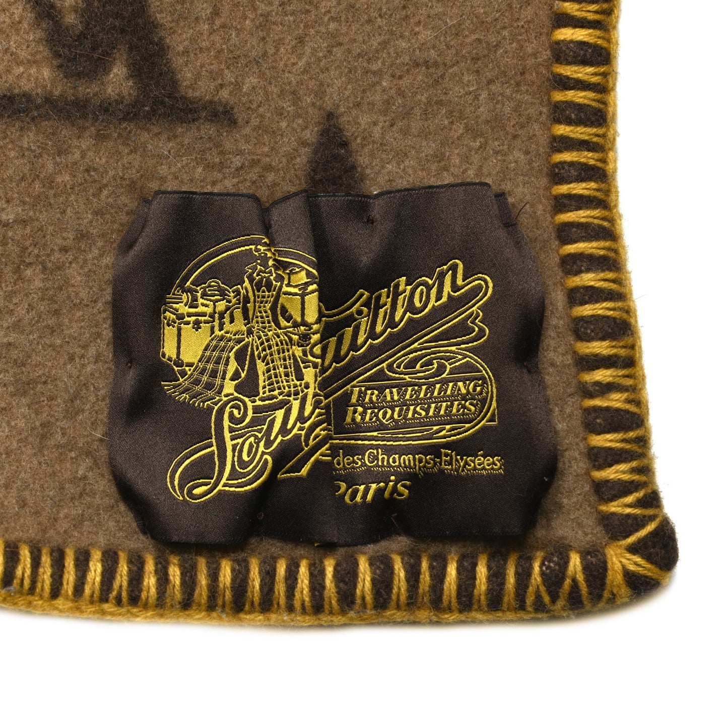 Wool Cashmere Monogram Blanket Marron