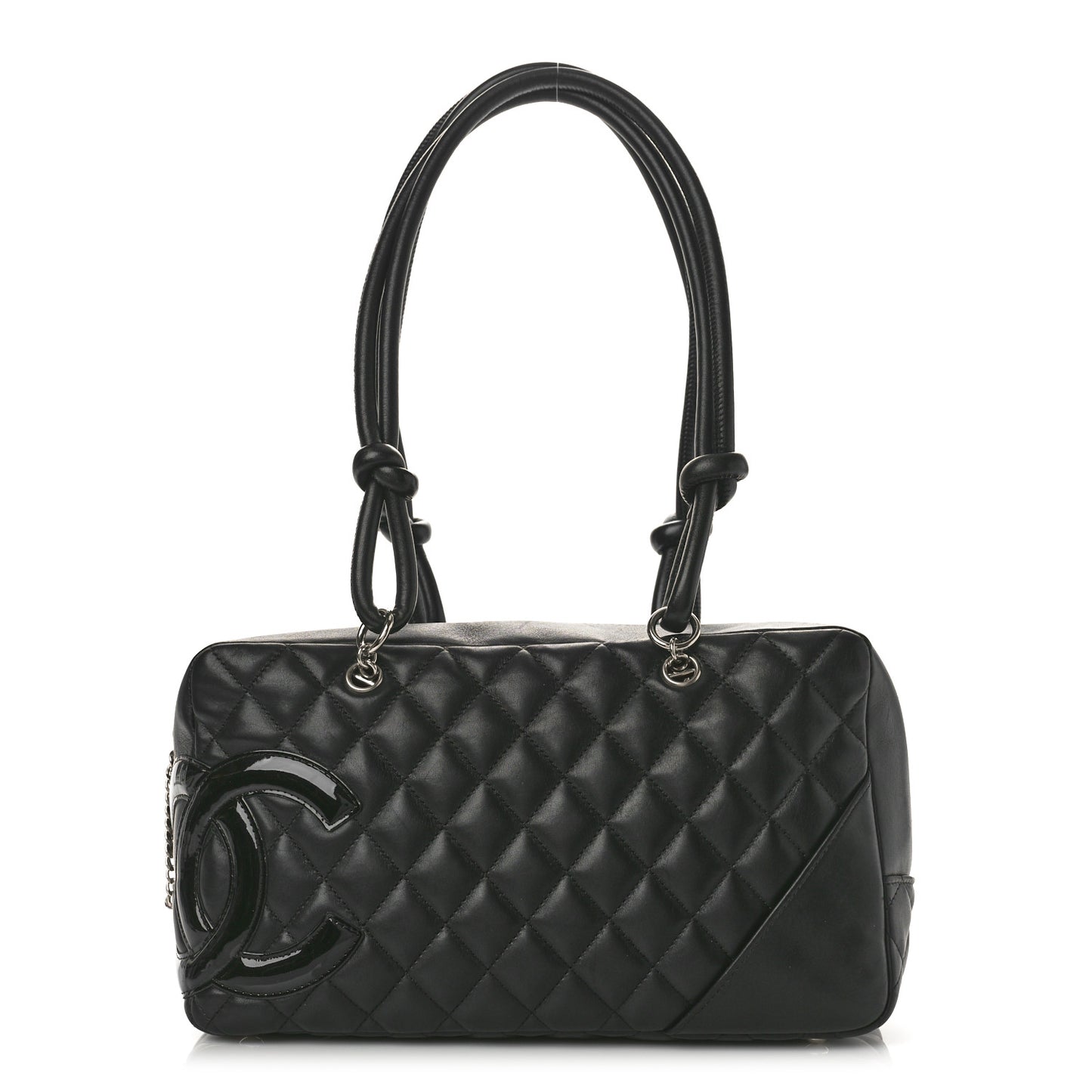 Calfskin Quilted Large Cambon Bowler Black