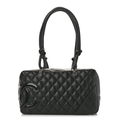 Chanel Calfskin Quilted Large Cambon Bowler Black 1 of 8