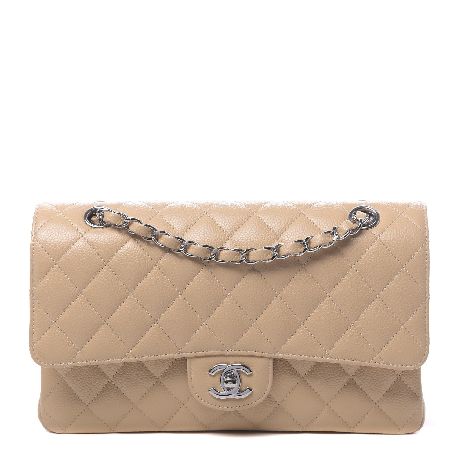 Chanel Caviar Quilted Medium Double Flap Beige Clair 1 of 11