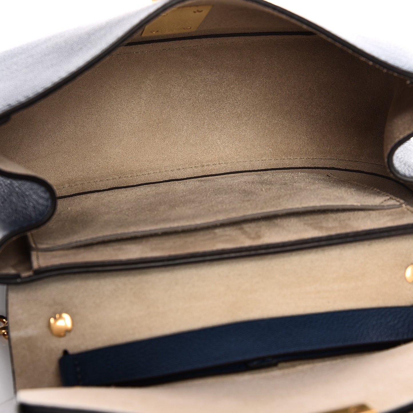 Grained Lambskin Drew Shoulder Bag Denim Blue