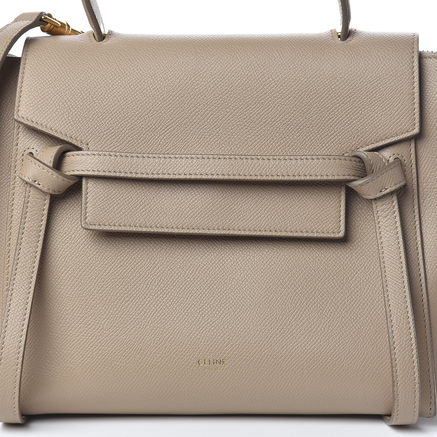 Grained Calfskin Micro Belt Bag Light Taupe