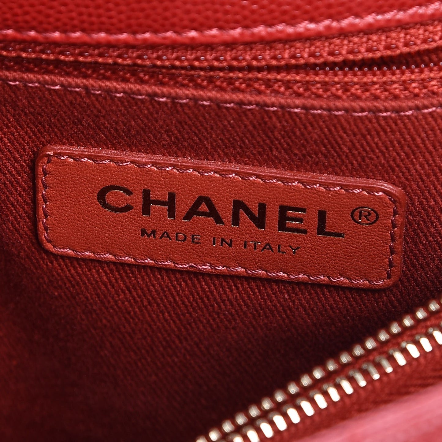 Caviar Quilted Small Coco Handle Flap Red