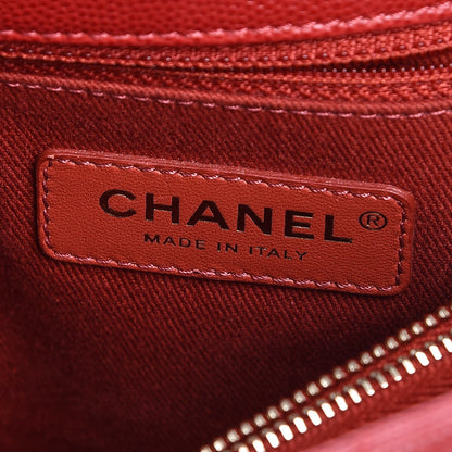 Chanel Caviar Quilted Small Coco Handle Flap Red 6 of 7