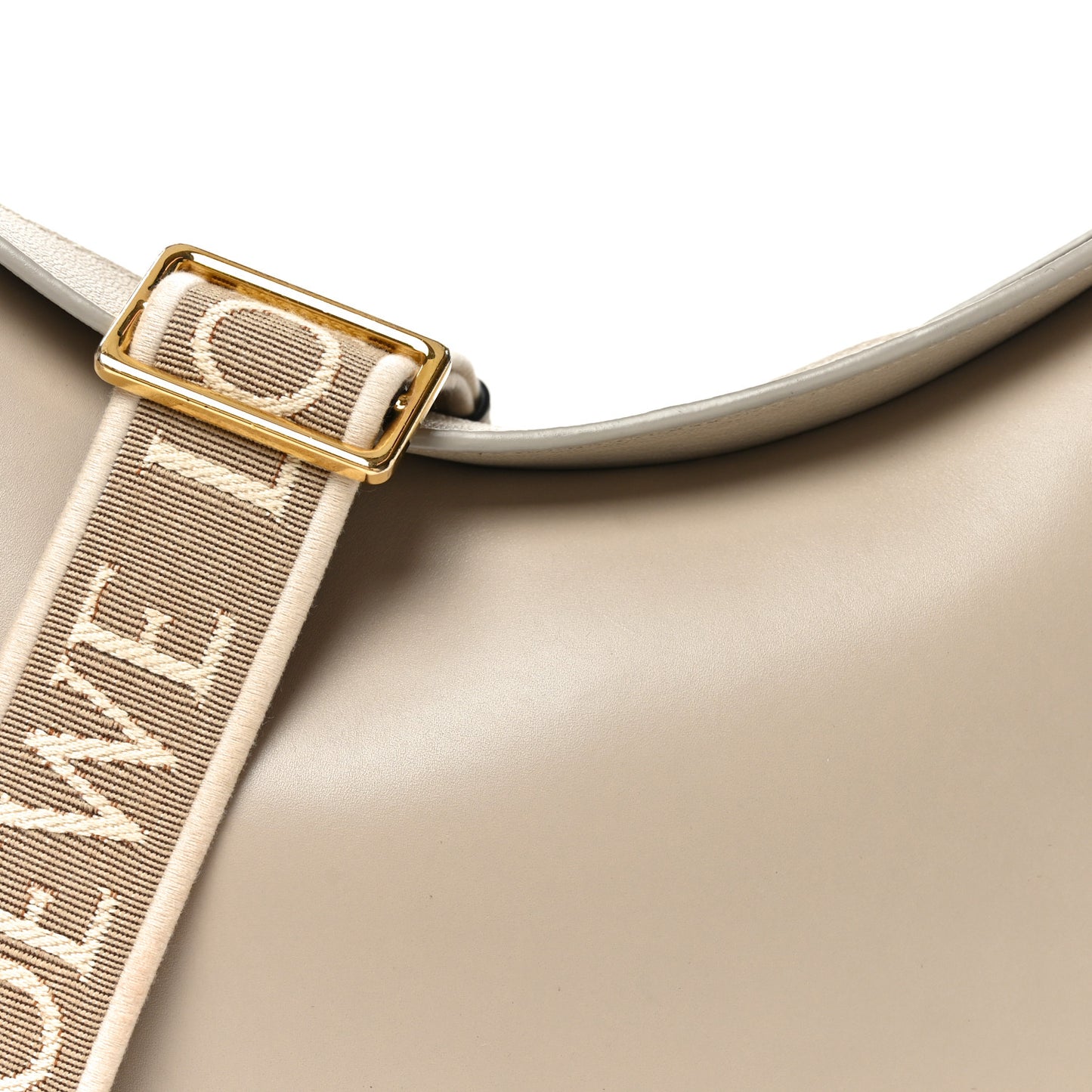 Satin Calfskin Jacquard Small Luna Bag Oat