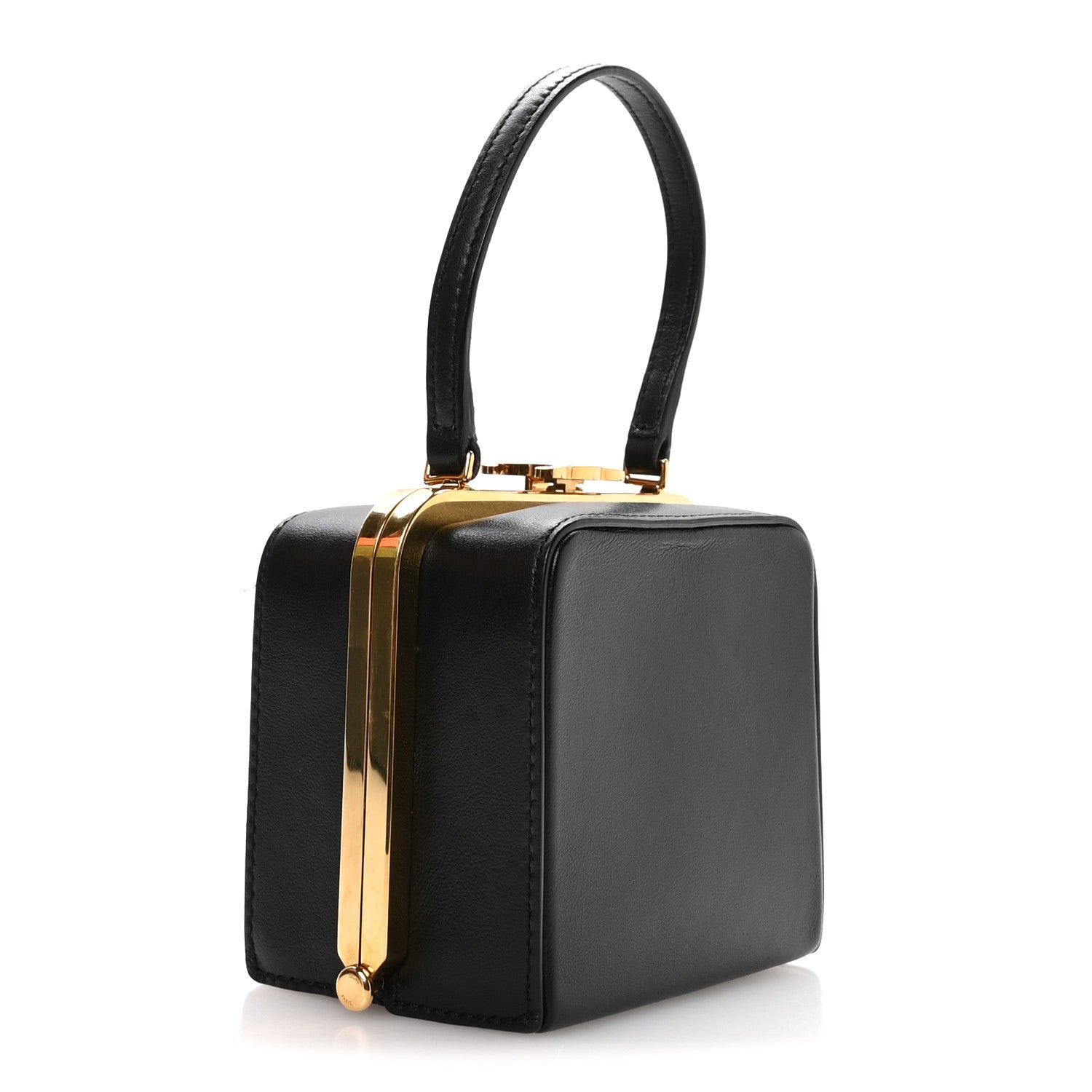 Celine Shiny Calfskin Lana Triomphe Minaudiere Black 1857890