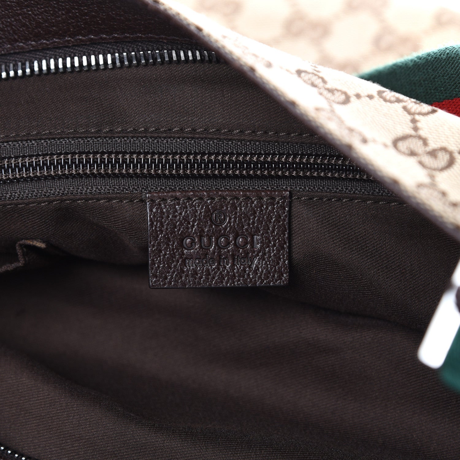 Gucci Monogram Web Medium Double Pocket Messenger Bag Dark Brown 5 of 10