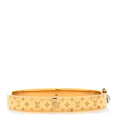 Louis Vuitton Brass Monogram Nanogram Cuff M Gold 3 of 7