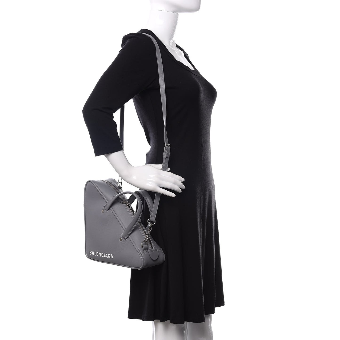 Calfskin S Triangle Duffle Grey