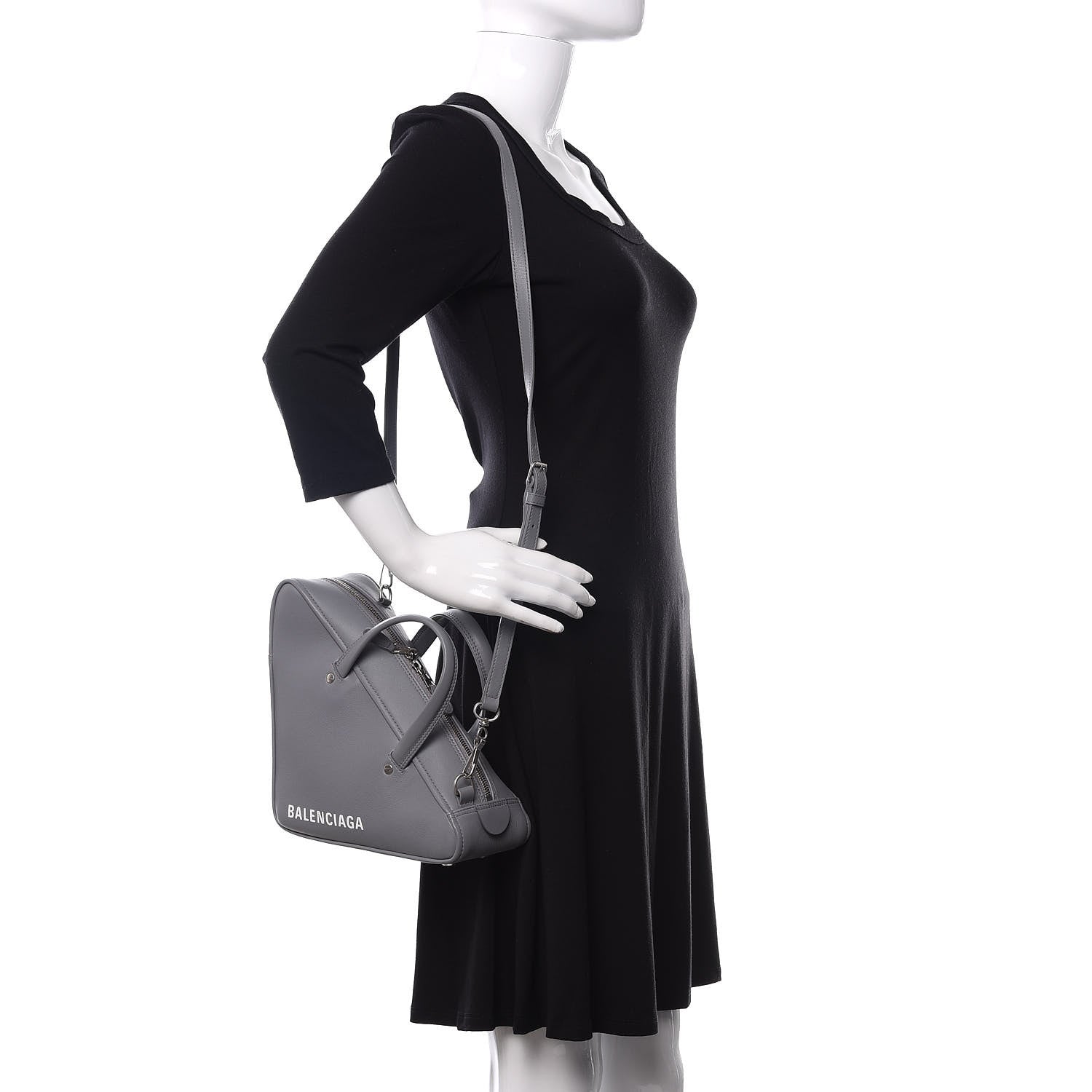 Balenciaga Calfskin S Triangle Duffle Grey 2 of 8