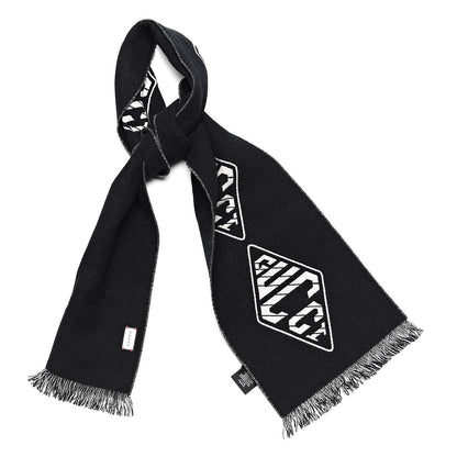 Gucci Wool Cashmere Logo Scarf Black 1 of 5