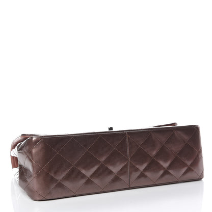 Chanel Striated Patent Quilted Jumbo Double Flap Dark Pink 4 of 14