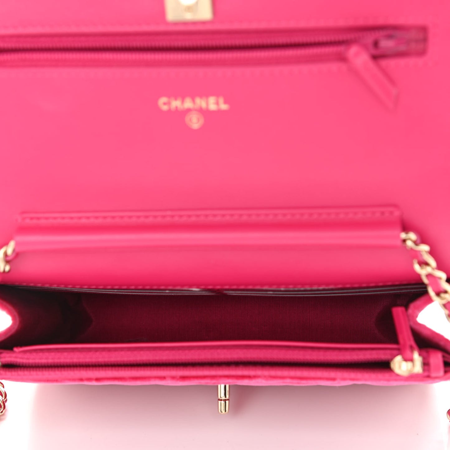 Velvet Quilted Pearl Crush Wallet On Chain WOC Pink