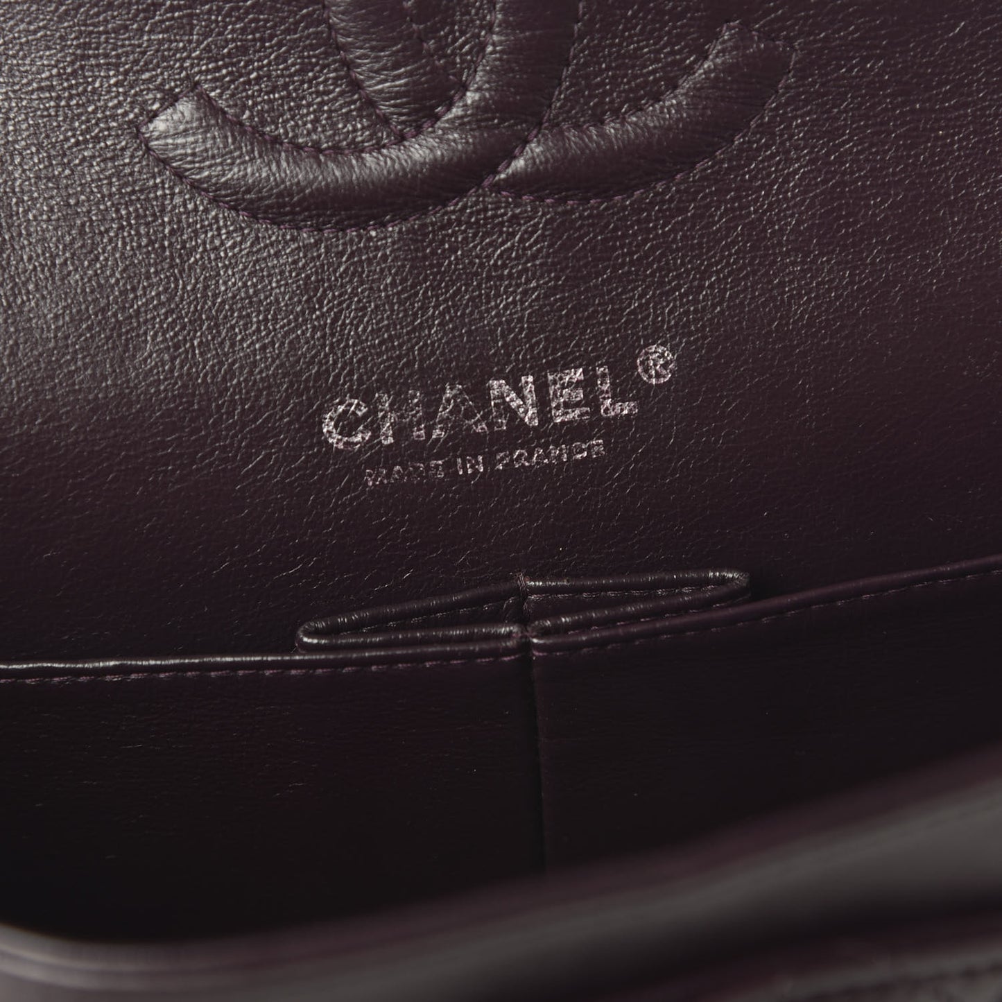 Lambskin Quilted Medium Double Flap Purple