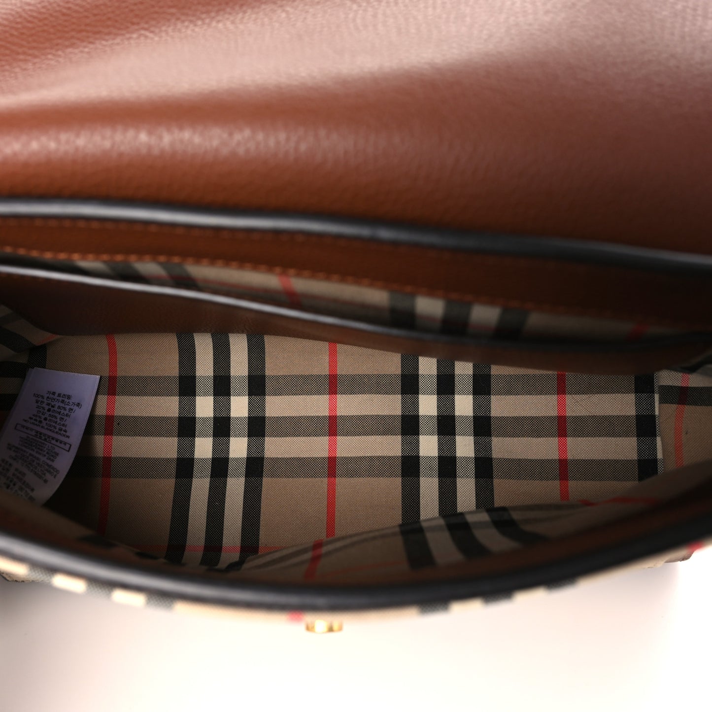 Grainy Calfskin Vintage Check Note Crossbody Bag Malt Brown