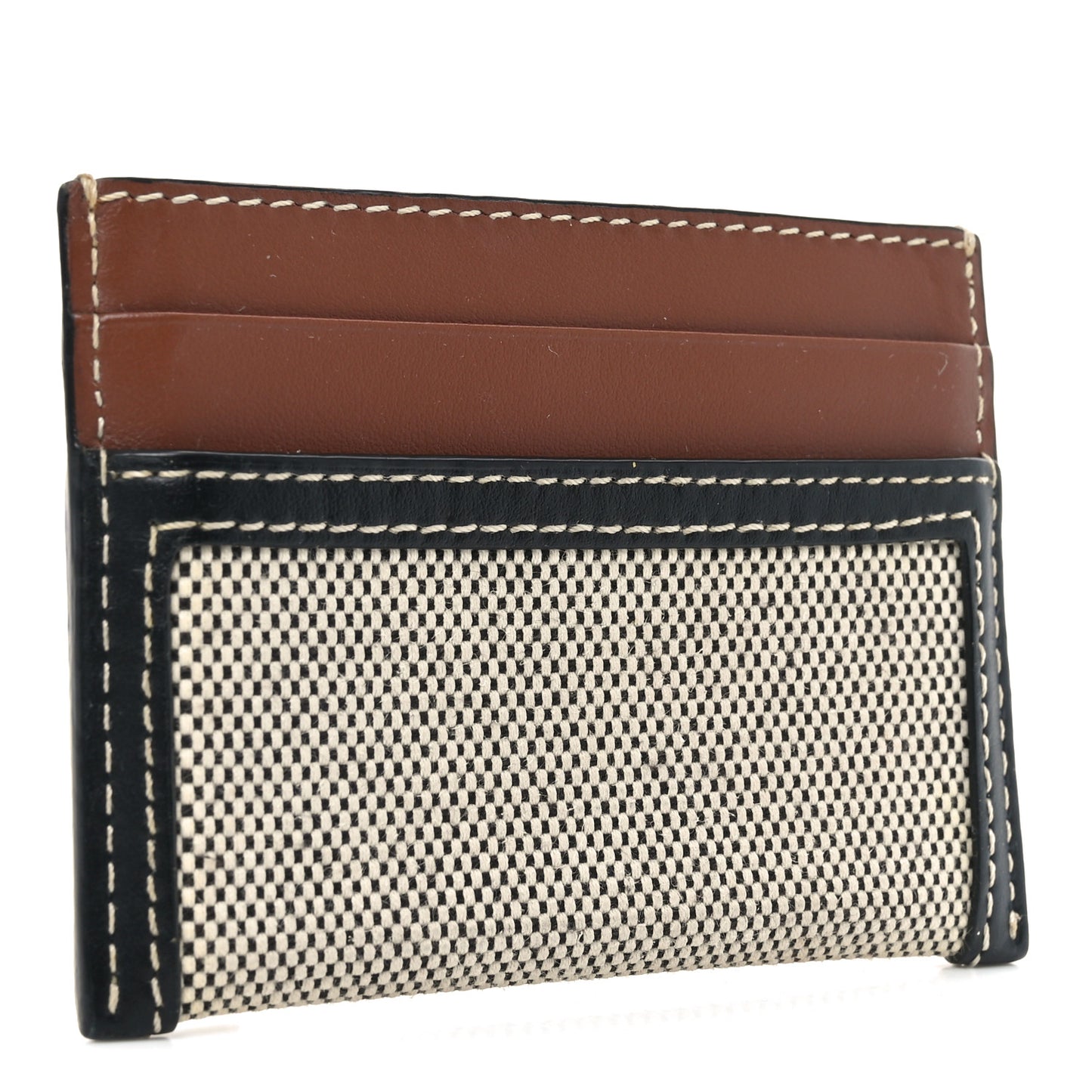 Cotton Canvas Horseferry Print Card Holder Natural Tan