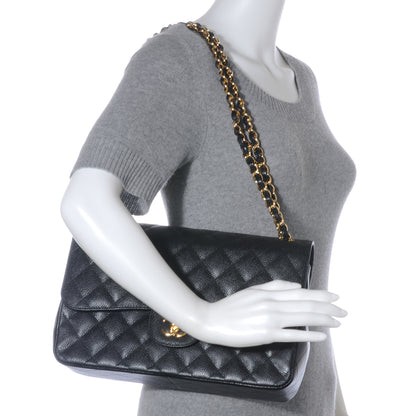 Chanel Caviar Quilted Jumbo Double Flap Black 2 of 8