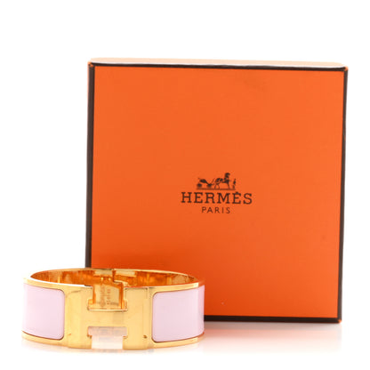 Hermes Enamel Wide Clic Clac H Bracelet PM Rose Dragee 5 of 5