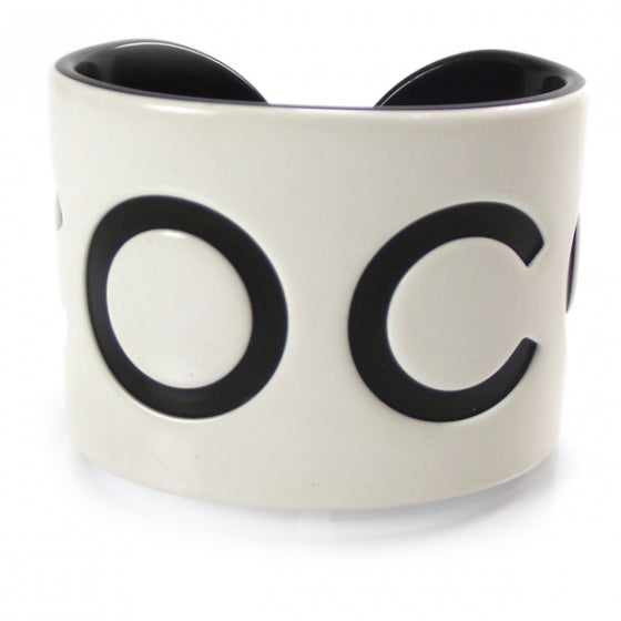 Chanel Resin Coco Cuff Black/White 1 of 5