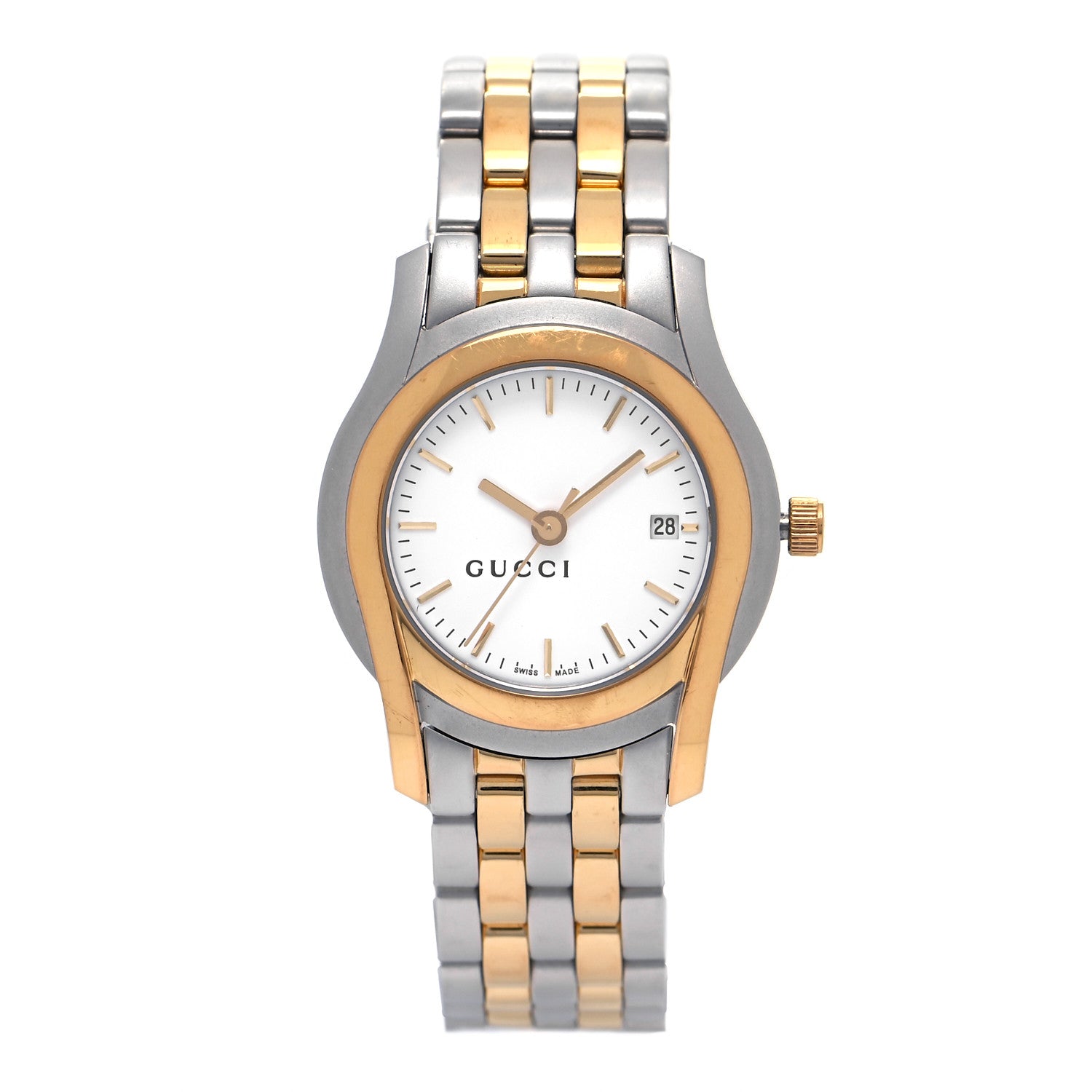 Gucci Stainless Steel Mother of Pearl 27mm 5500L Two Tone Quartz Watch 1 of 4