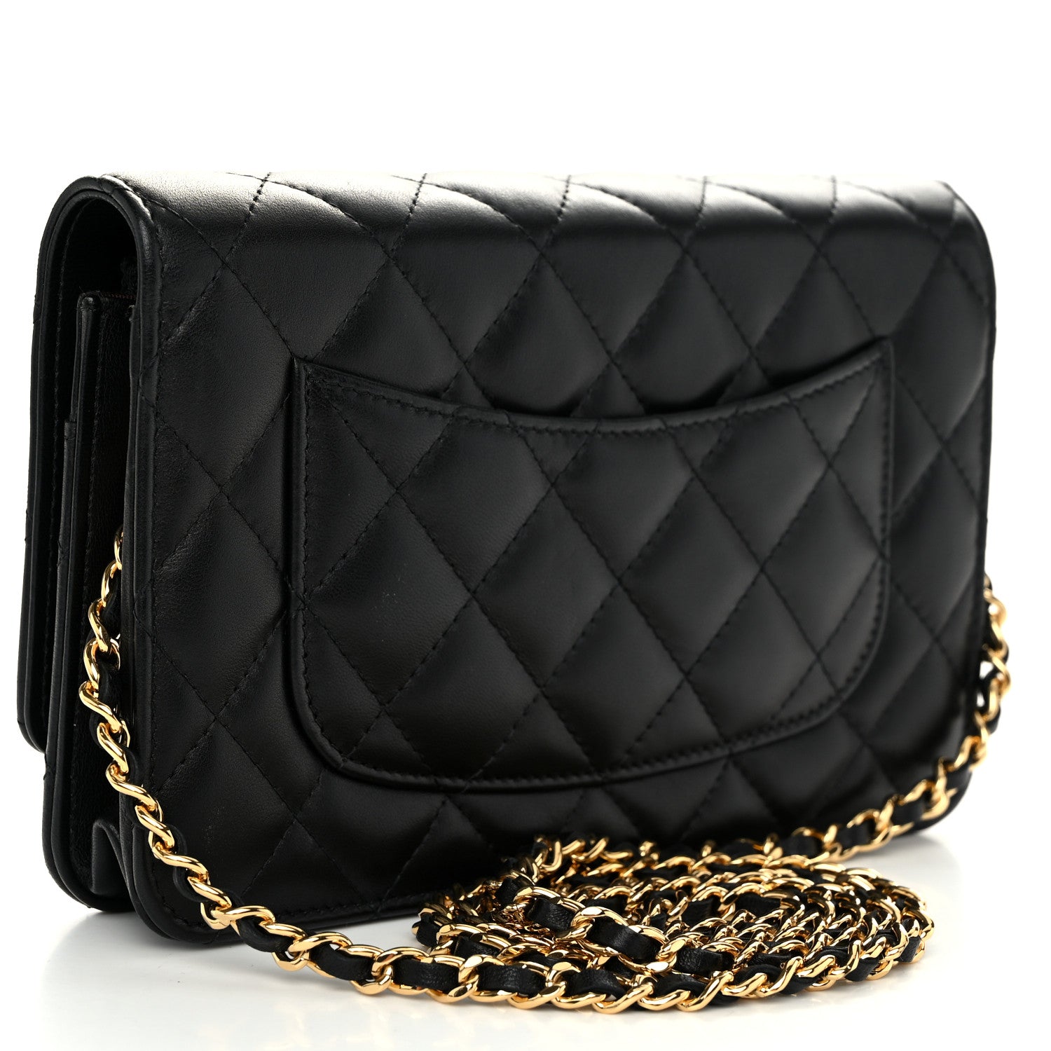 Chanel Lambskin Quilted Wallet On Chain WOC Black 3 of 12