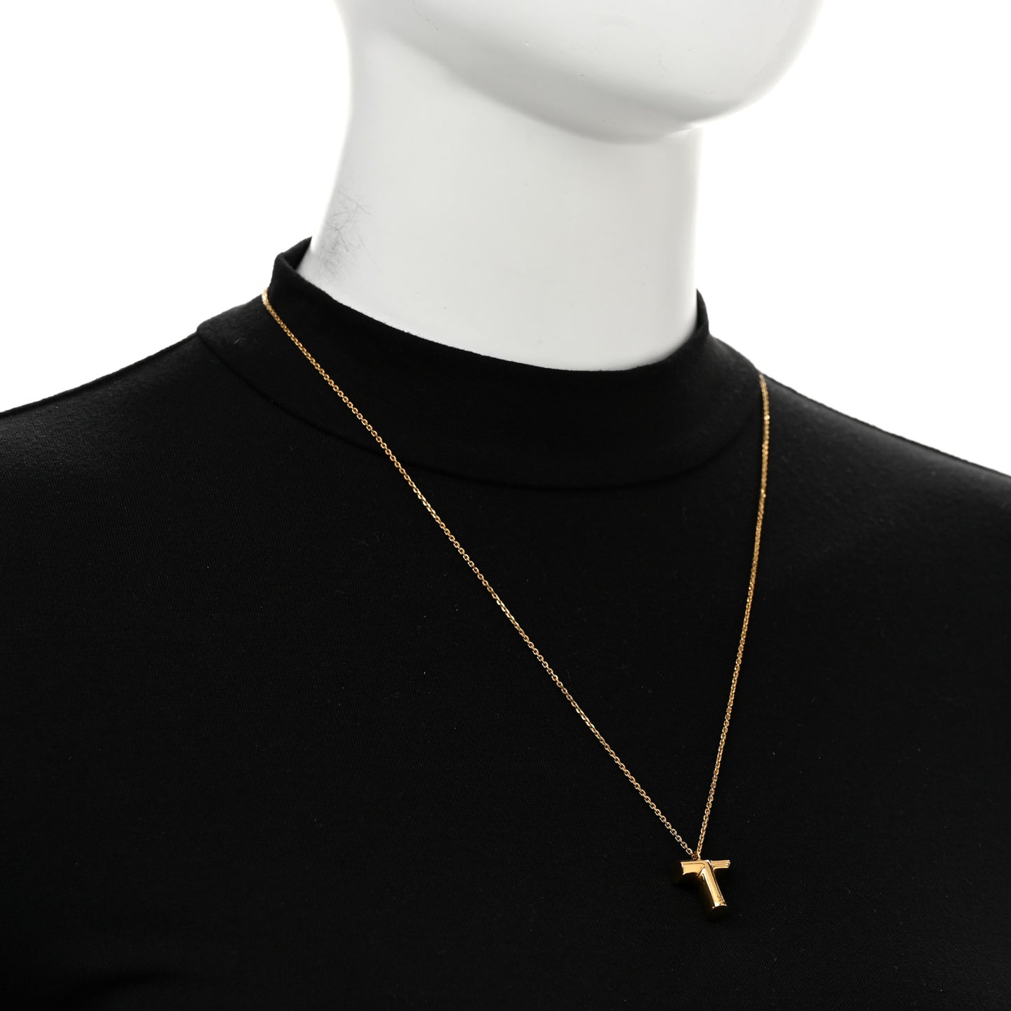 Metal LV And Me Letter T Necklace Gold