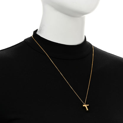 Louis Vuitton Metal LV And Me Letter T Necklace Gold 2 of 8