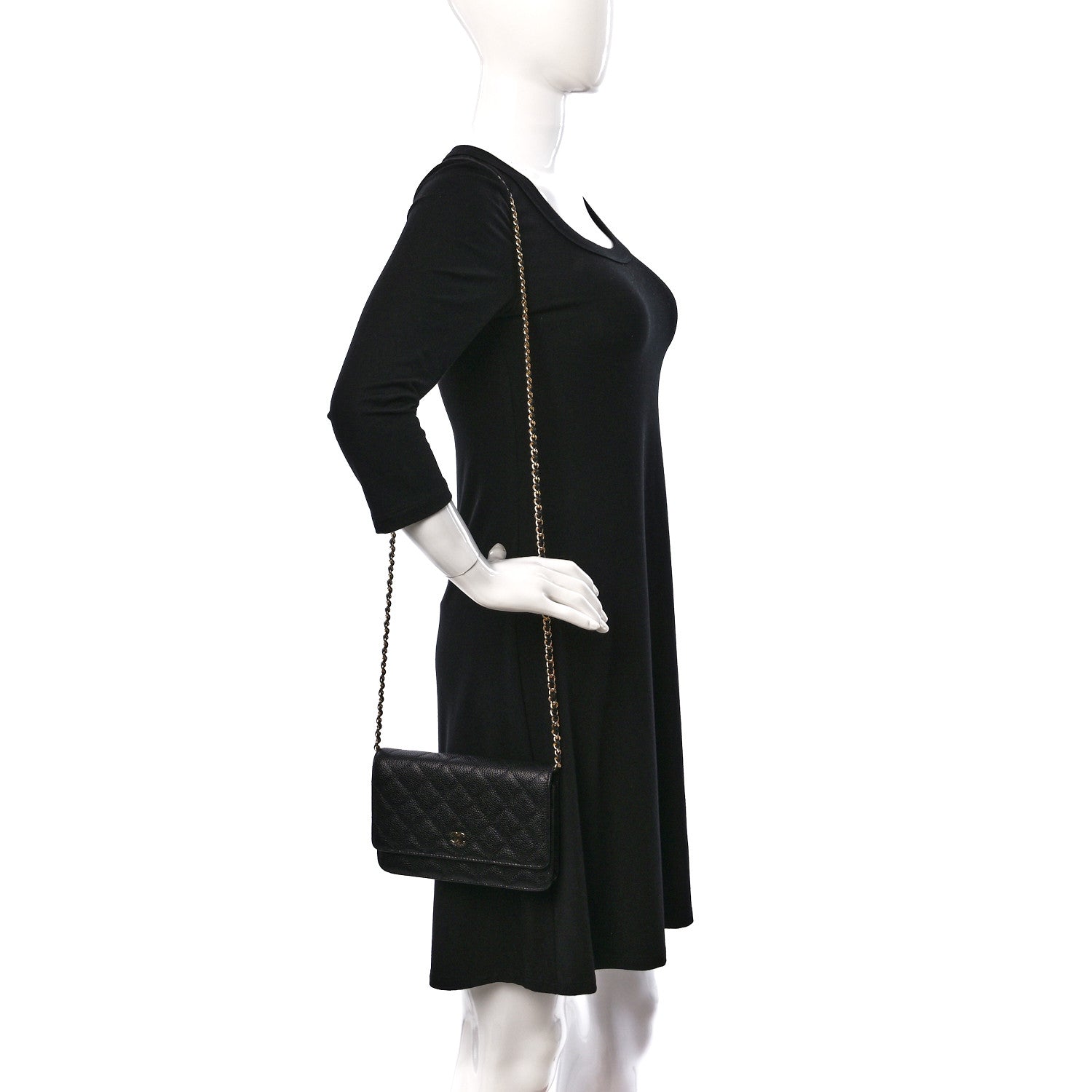 Chanel Caviar Quilted Wallet on Chain WOC Black 2 of 10
