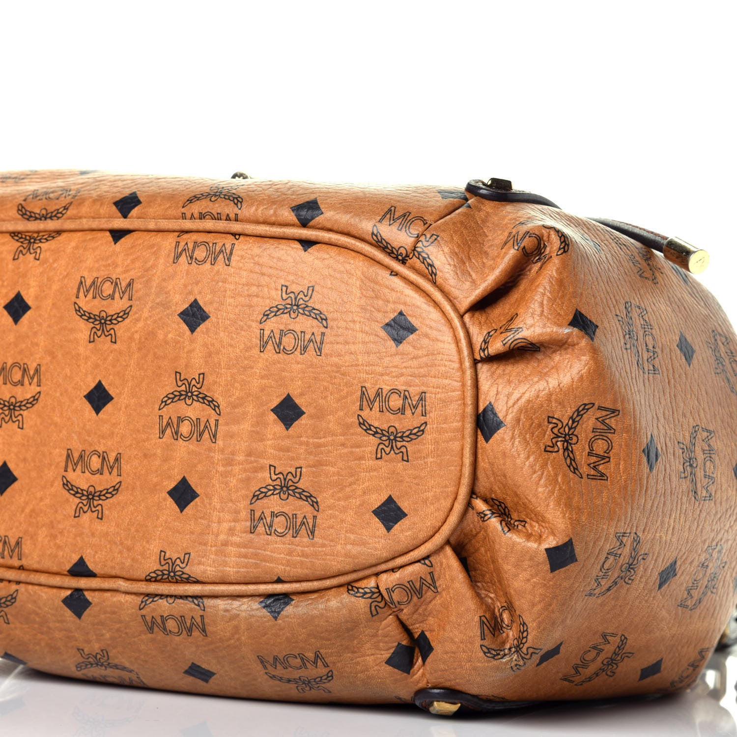 MCM Visetos Drawstring Shopper Cognac Brown 9 of 9